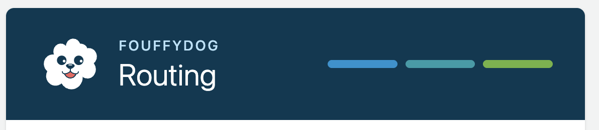 Fouffy Dog Routing welcome screen